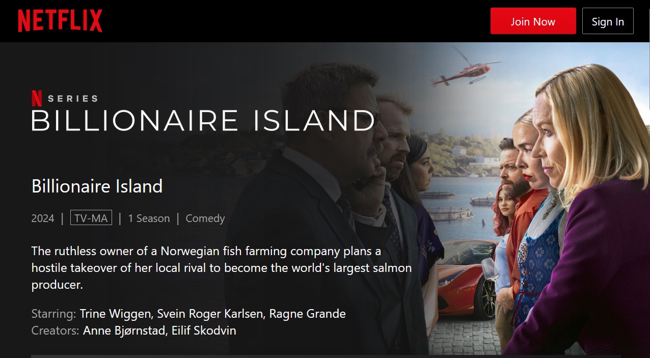 Billionaire Island Netflix Homepage